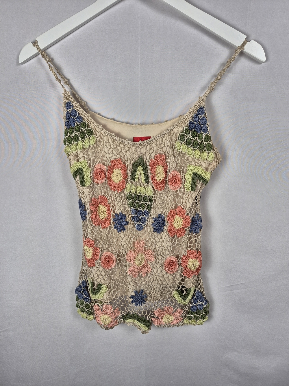 Very Vera Crochet Floral Camisole with Multicolor Appliqué Size S